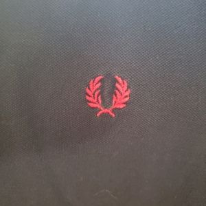 Mens Fred Perry Polo. Black and Red